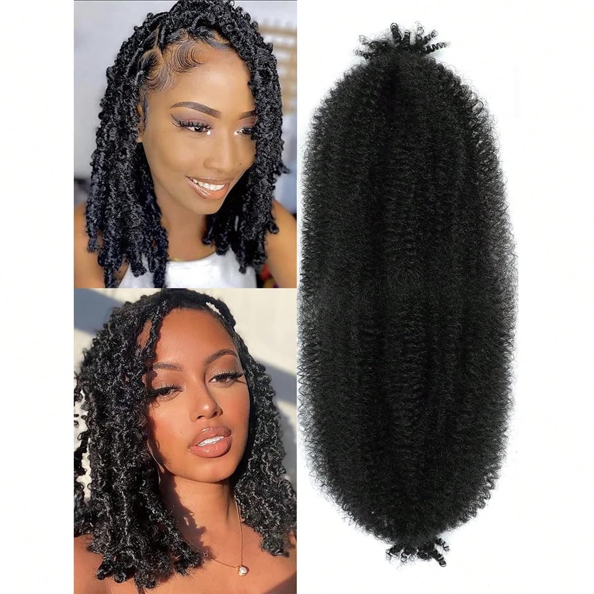 5 paquets de cheveux tressés afro printaniers pré-séparés de 8 pouces, adaptés pour les locs doux et abîmés, cheveux de tressage synthétiques