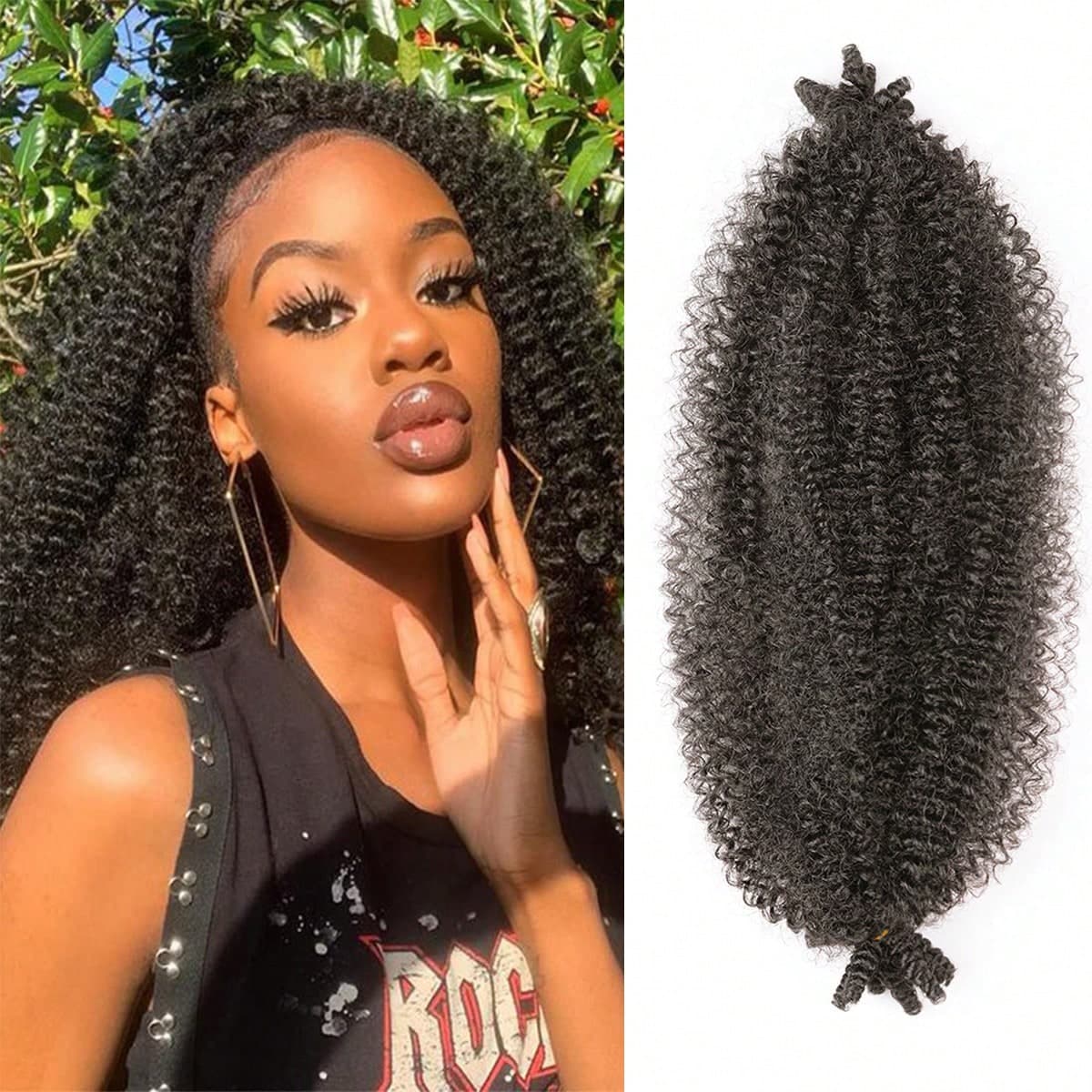 Cheveux pour tressage Marley Twist 24 pouces, cheveux torsadés Kinky Twist 1 paquet, cheveux Afro bouclés printaniers Kinky Marley pour Twist de