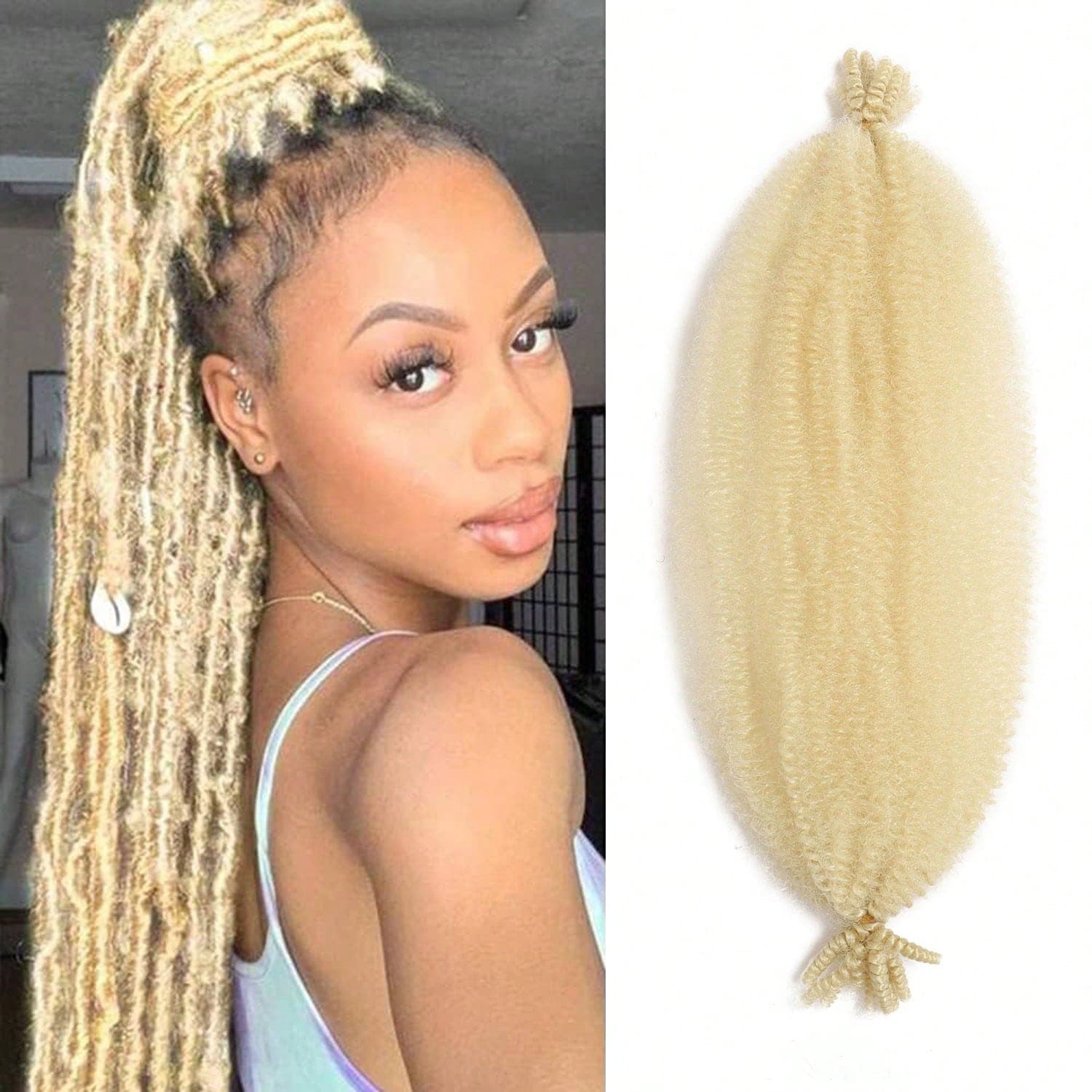 24 pouces de cheveux torsadés afro printaniers pré-séparés, 1 paquet de cheveux torsadés printaniers doux pour cheveux à tresser Marly,